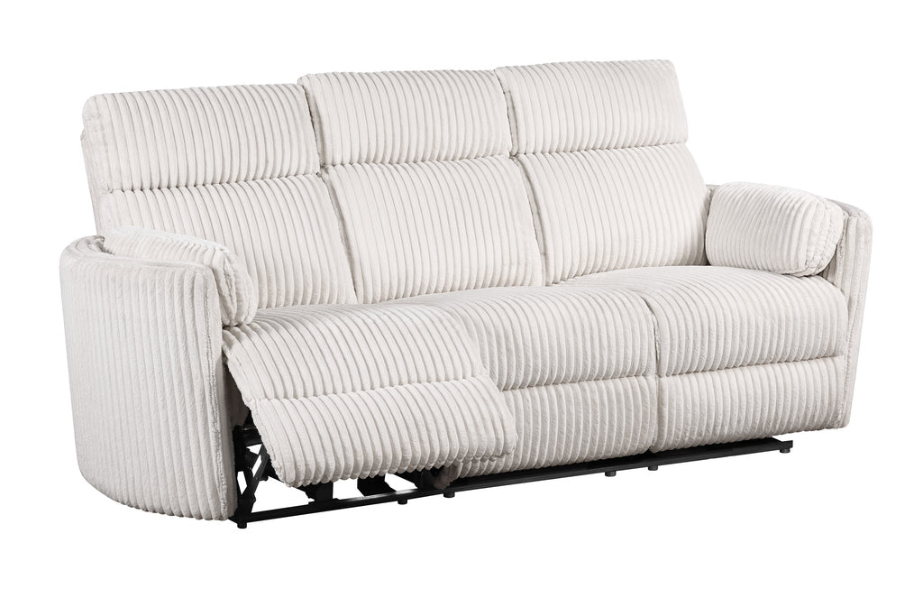 Modern Living - Radius Power Reclining Sofa in Mega Ivory Off White Fabric - MRAD#832P-MGIV