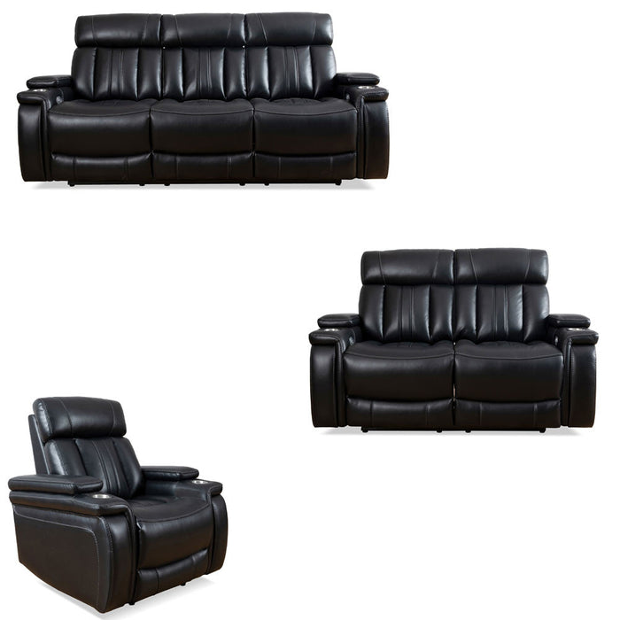 Modern Living - Royce 3 Piece Power Living Room Set in Midnight - MROY#832PH-MID-3SET