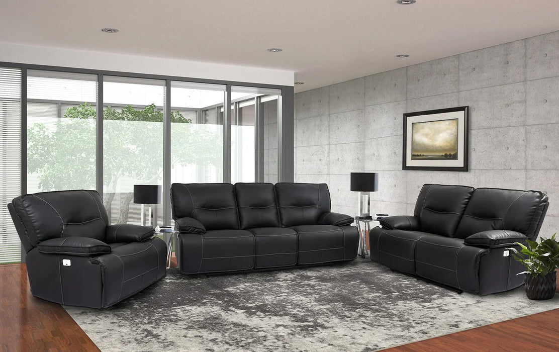 Modern Living - Spartacus 3 Piece Power Living Room Set in Black - MSPA-321PH-BLC