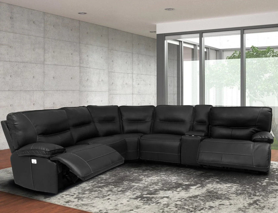 Modern Living - Spartacus 6 Piece Sectional Sofa in Black - MSPA-PACKA(H)-BLC