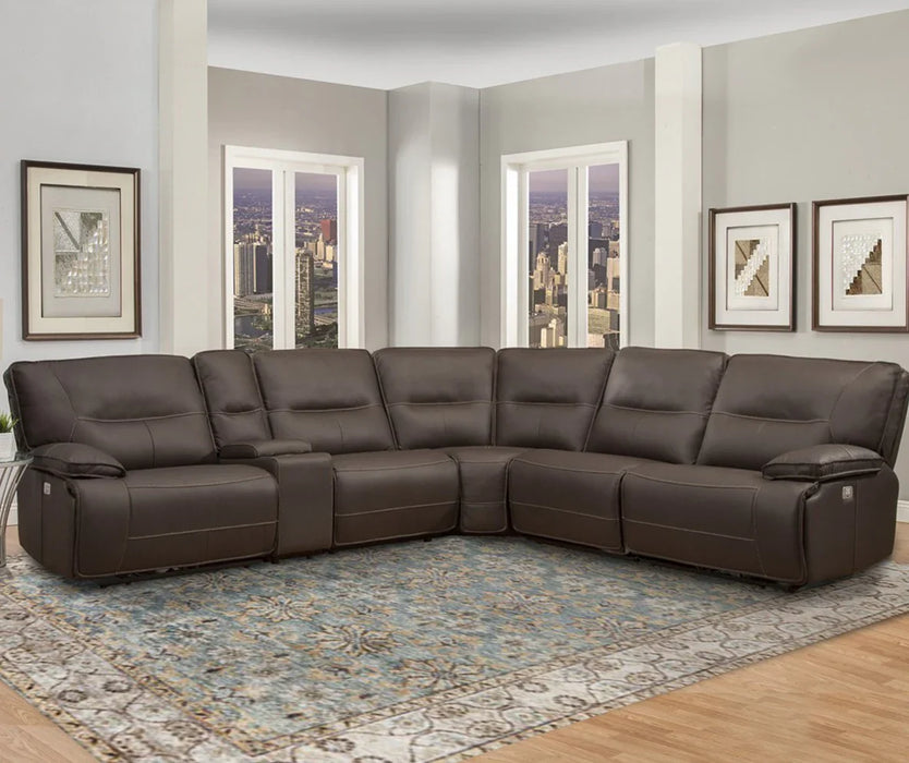 Modern Living - Spartacus 6 Piece Sectional Sofa in Chocolate - MSPA-PACKA(H)-CHO