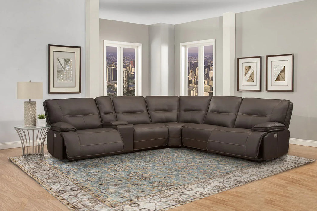 Modern Living - Spartacus 6 Piece Sectional Sofa in Chocolate - MSPA-PACKA(H)-CHO