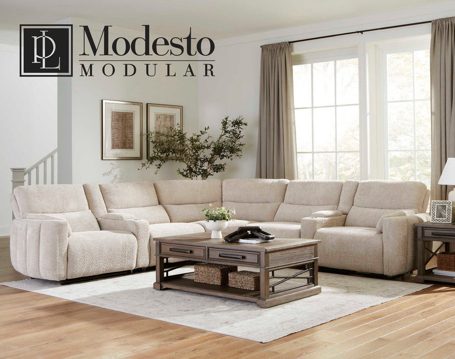 Modern Living - Modesto 7 Piece Modular Power Reclining Sectional in Buttercream - MMOD-PACKT7(H)-BUCR