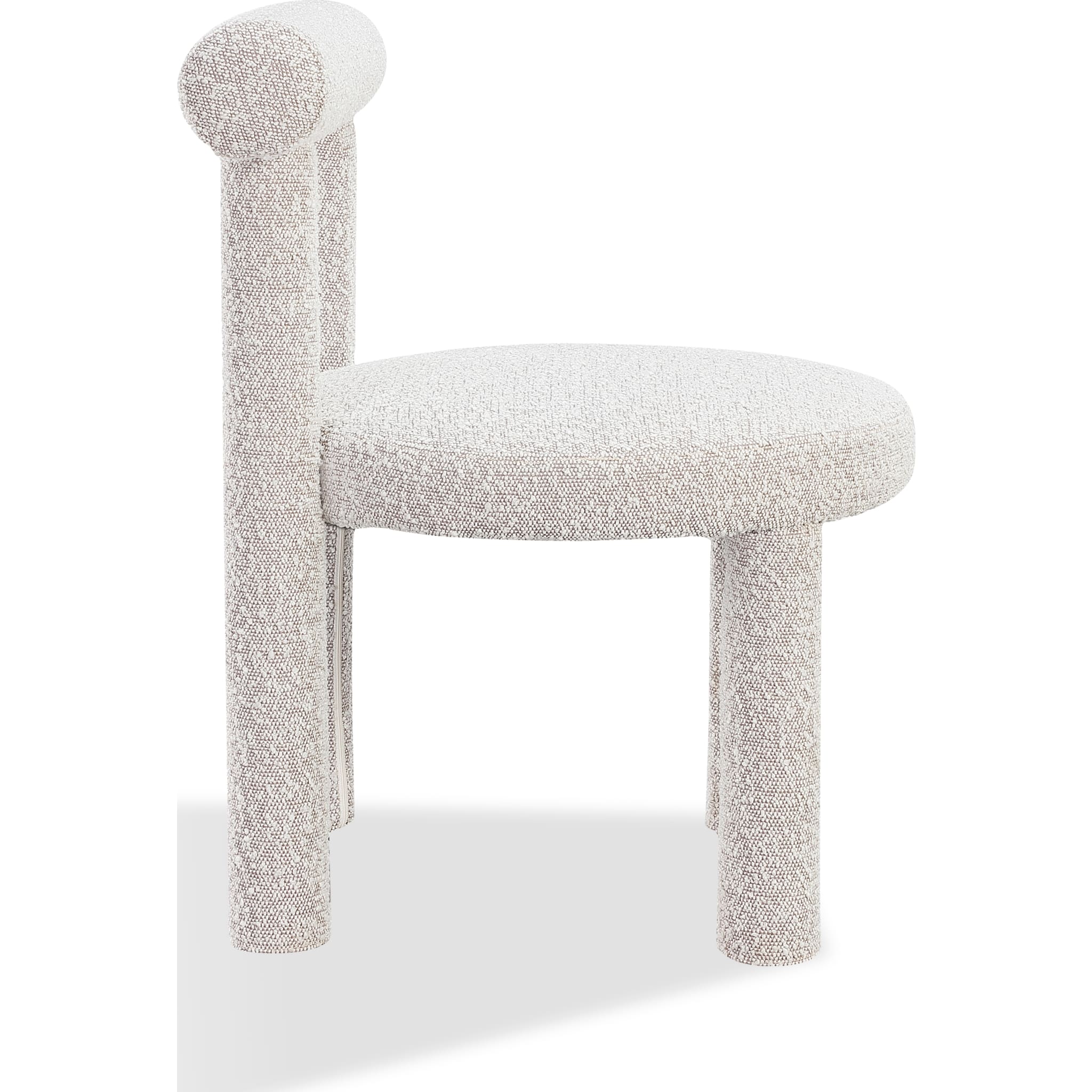 Addison Modern Dining Chair in Cotton Ball Boucle