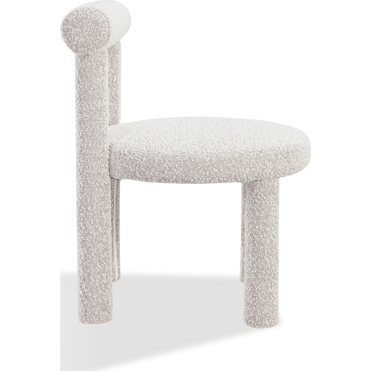 Addison Modern Dining Chair in Cotton Ball Boucle