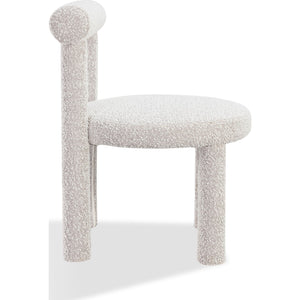Addison Modern Dining Chair in Cotton Ball Boucle