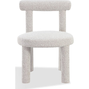 Addison Modern Dining Chair in Cotton Ball Boucle