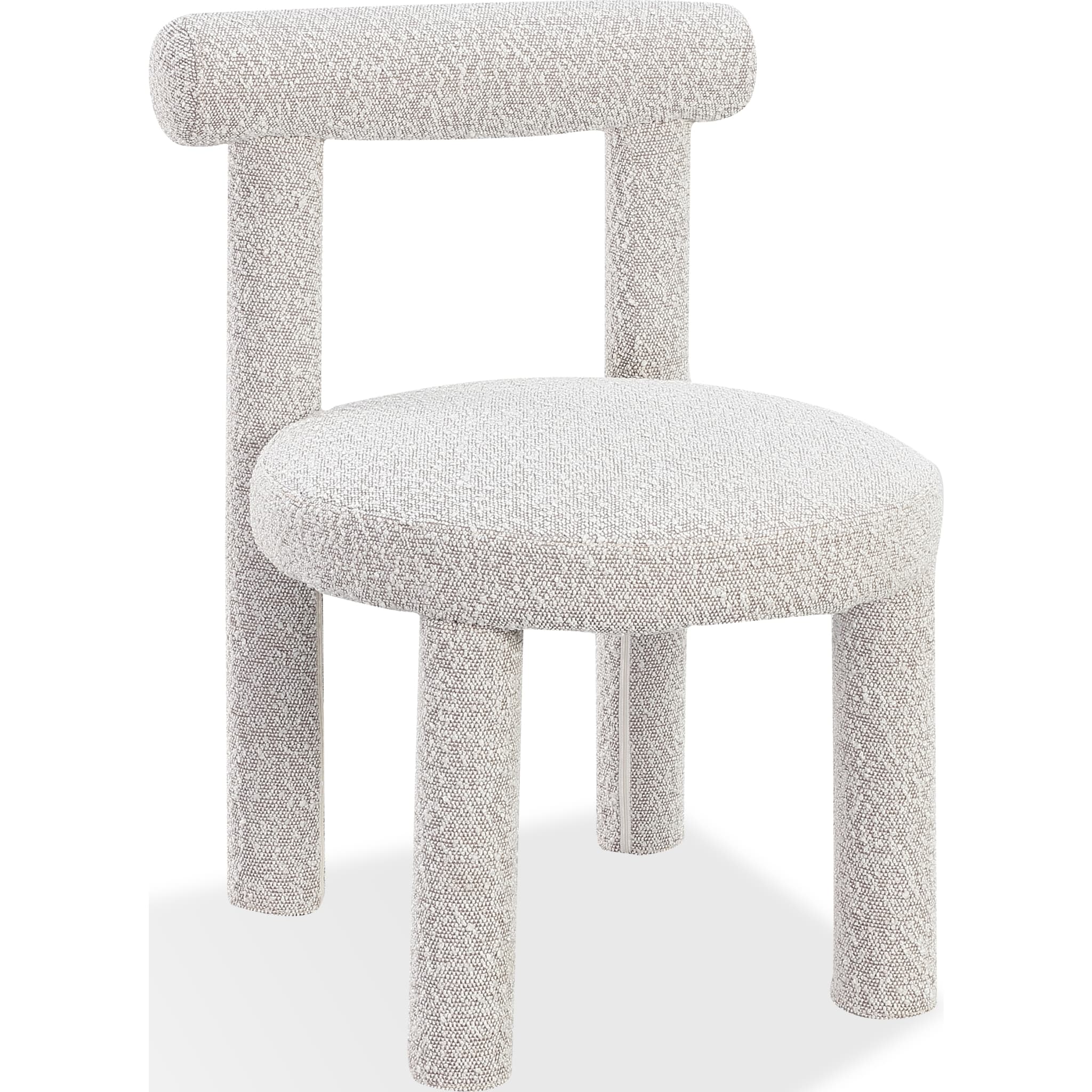 Addison Modern Dining Chair in Cotton Ball Boucle