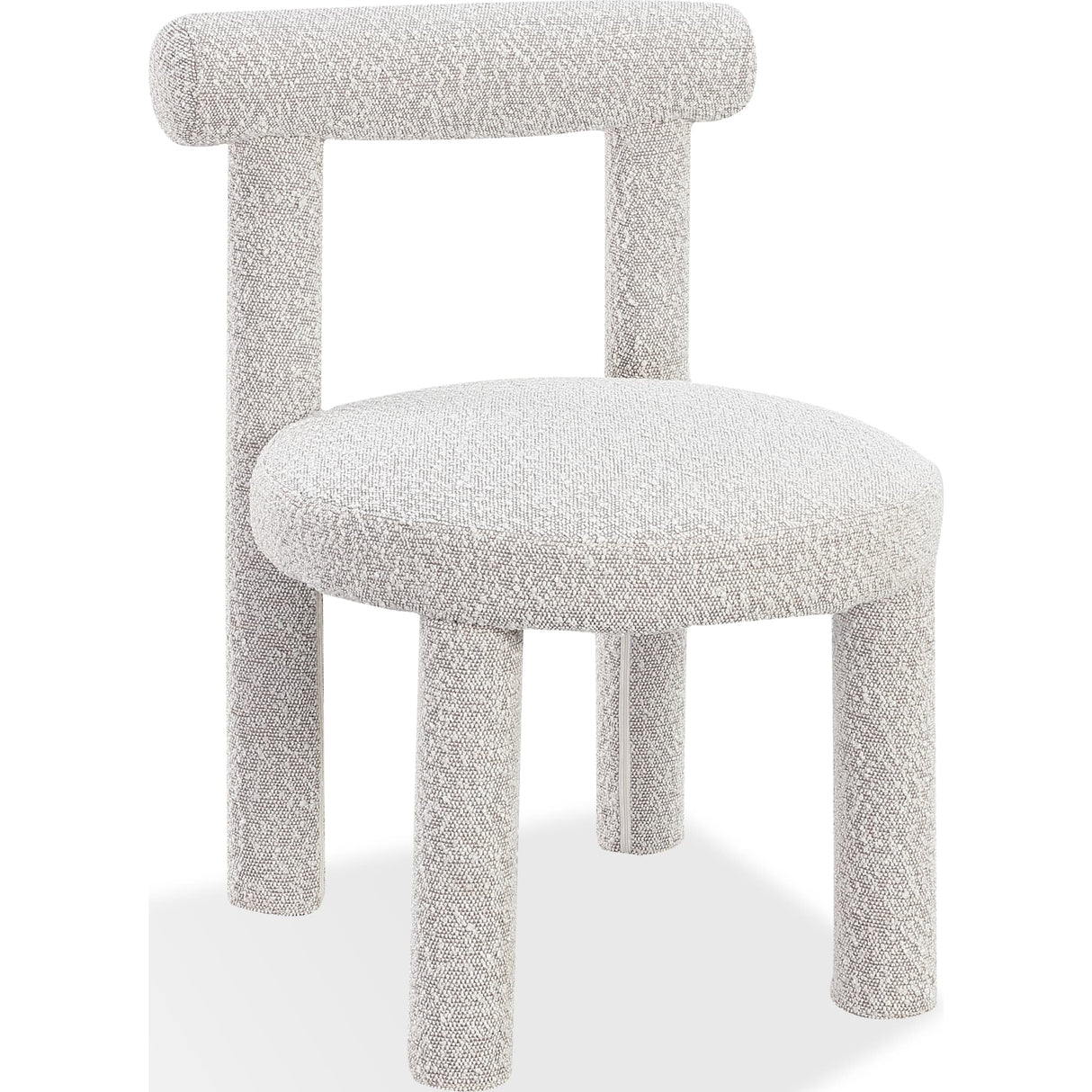 Addison Modern Dining Chair in Cotton Ball Boucle