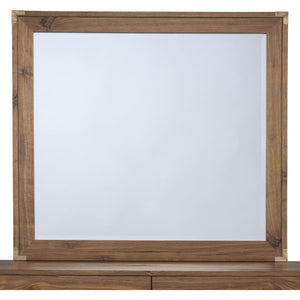 Adler Beveled Glass Mirror in Natural Walnut