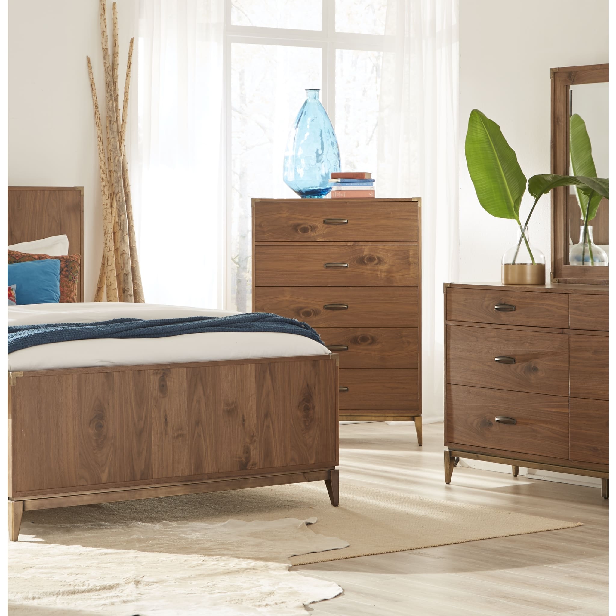 Adler Five Drawer Chest in Natural Walnut (2024)