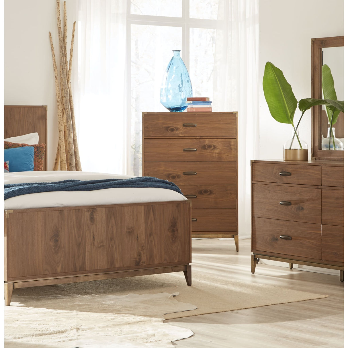 Adler Five Drawer Chest in Natural Walnut (2024)
