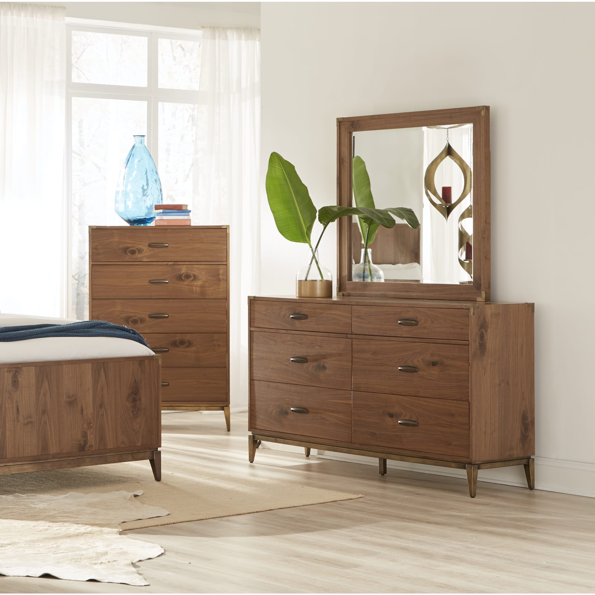 Adler Six Drawer Dresser in Natural Walnut (2024)