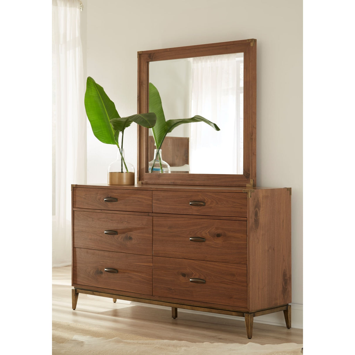 Adler Six Drawer Dresser in Natural Walnut (2024)