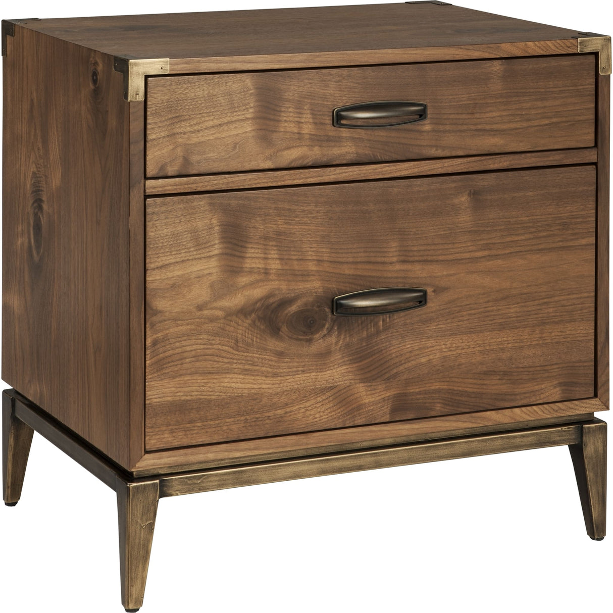 Adler Two Drawer Nightstand in Natural Walnut