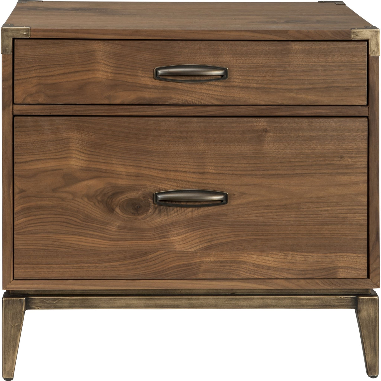 Adler Two Drawer Nightstand in Natural Walnut
