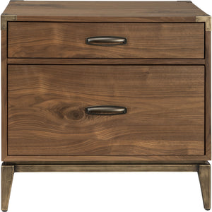 Adler Two Drawer Nightstand in Natural Walnut
