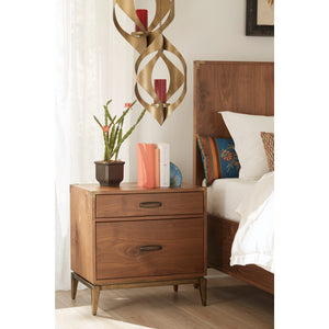 Adler Two Drawer Nightstand in Natural Walnut