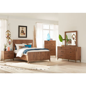 Adler Wood Panel Bed in Natural Walnut