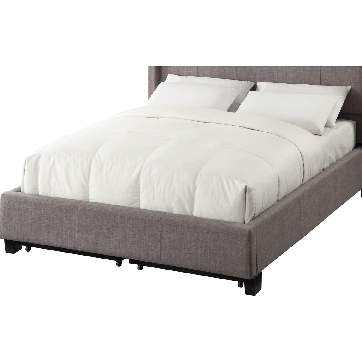 Adona Upholstered Footboard Storage Bed in Dolphin Linen