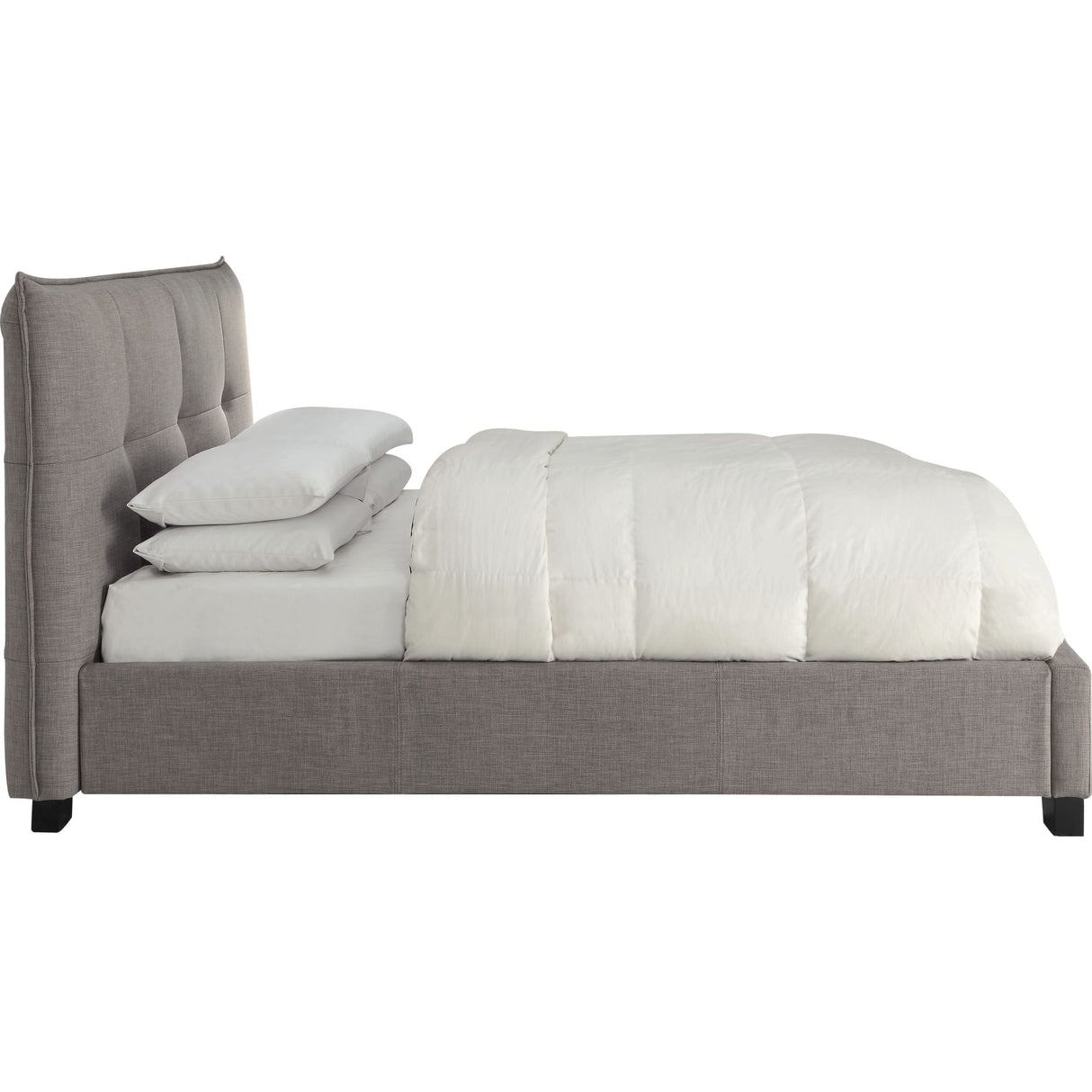 Adona Upholstered Footboard Storage Bed in Dolphin Linen
