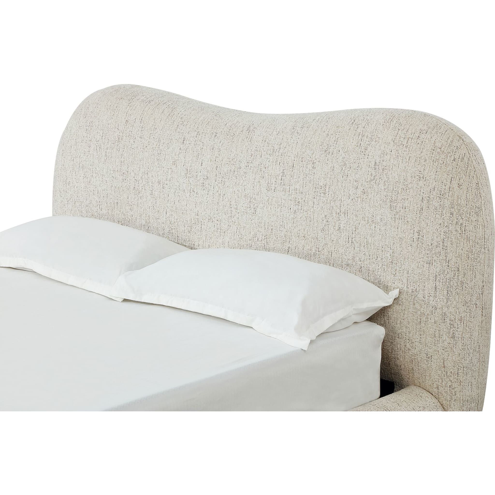 Afra Chenille Upholstered Wood Leg Platform Bed in Chinchilla