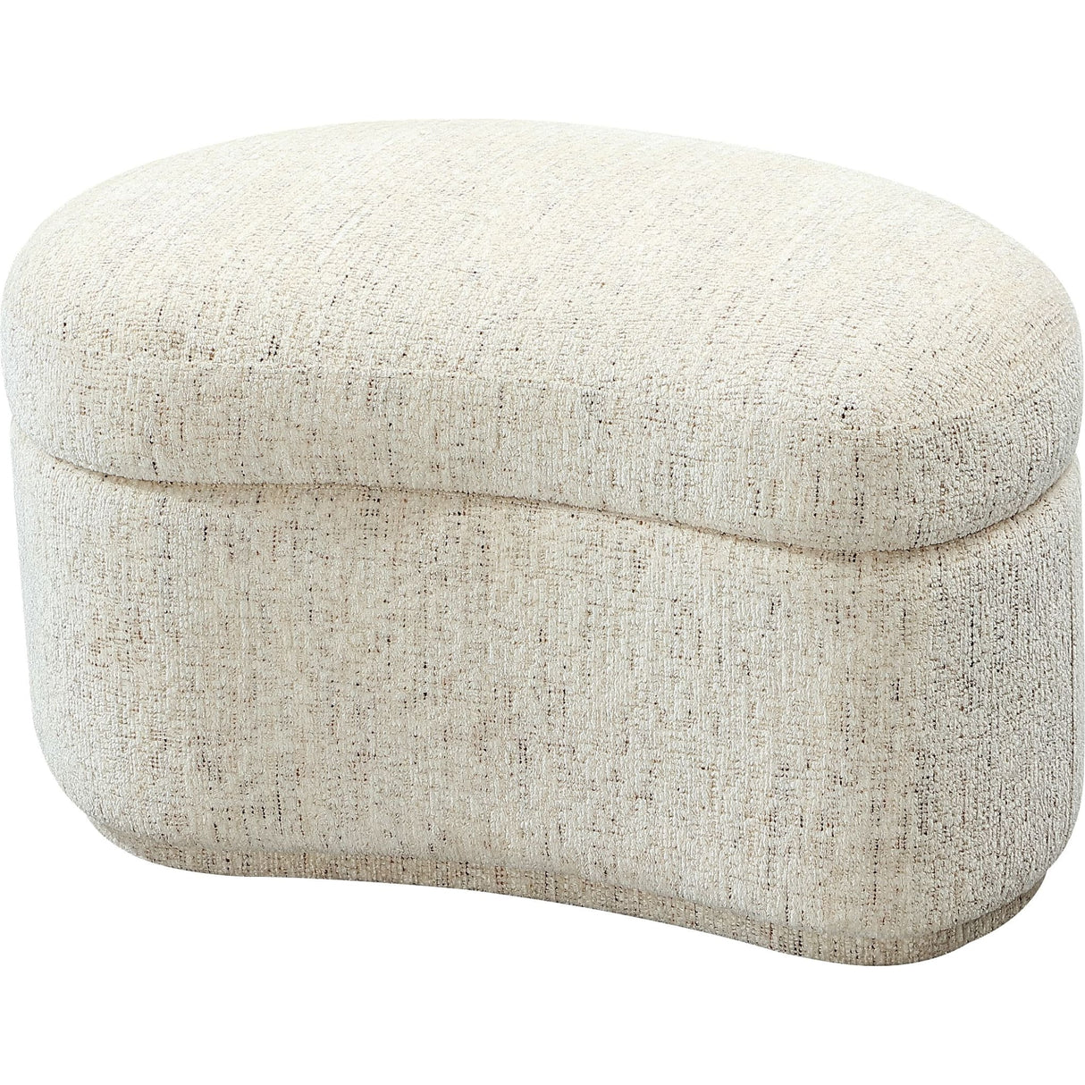 Afra Fully Upholstered Storage Ottoman in Chinchilla