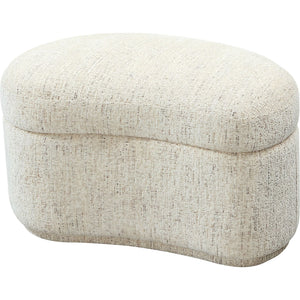 Afra Fully Upholstered Storage Ottoman in Chinchilla