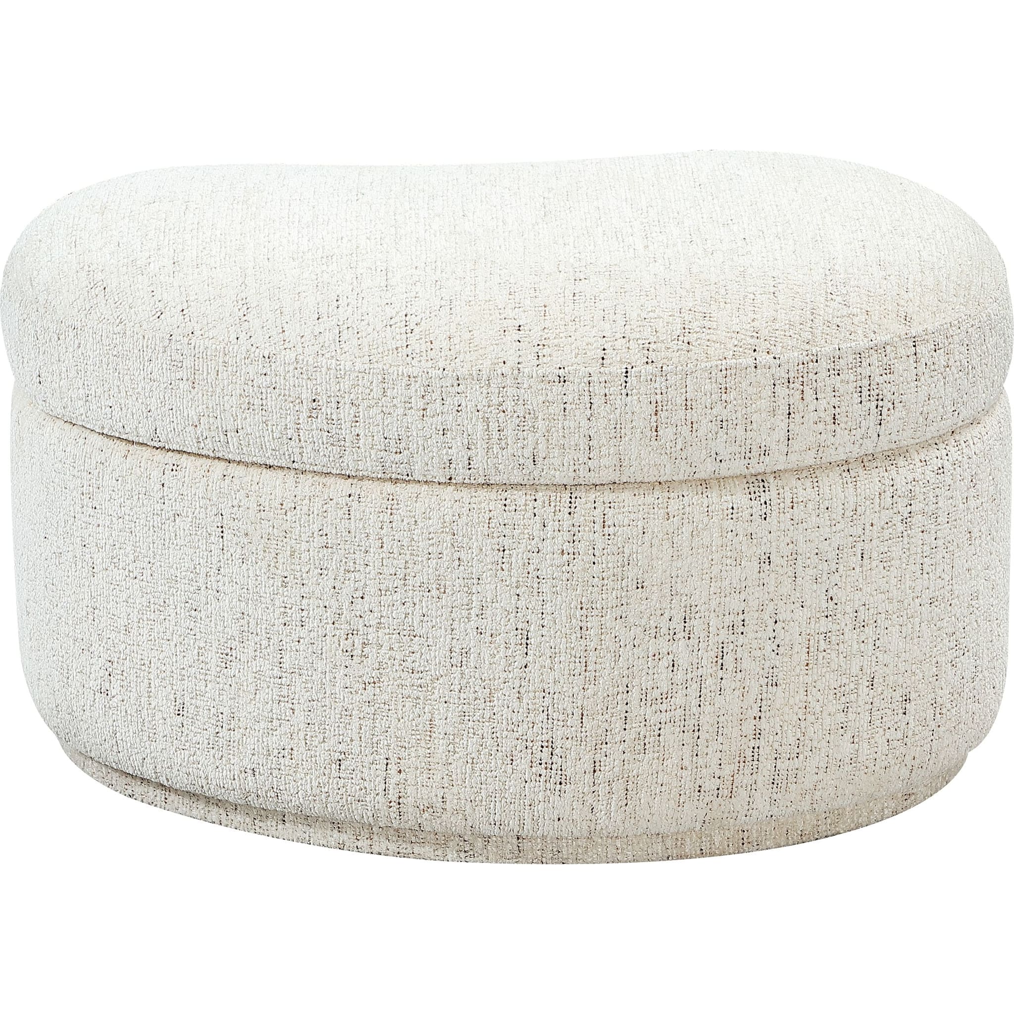 Afra Fully Upholstered Storage Ottoman in Chinchilla