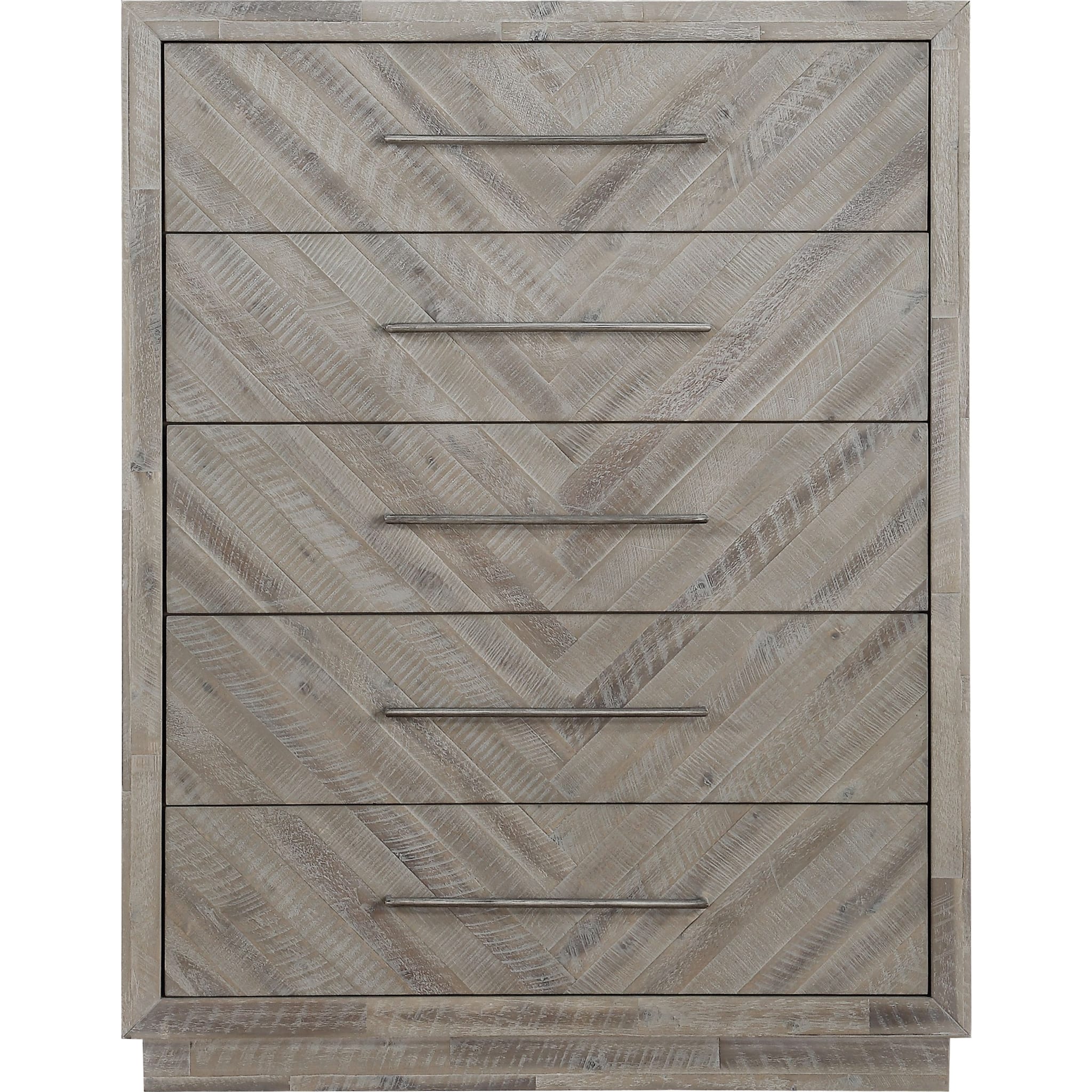 Alexandra Solid Wood Five Drawer Chest in Rustic Latte (2024)