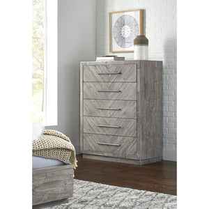 Alexandra Solid Wood Five Drawer Chest in Rustic Latte (2024)