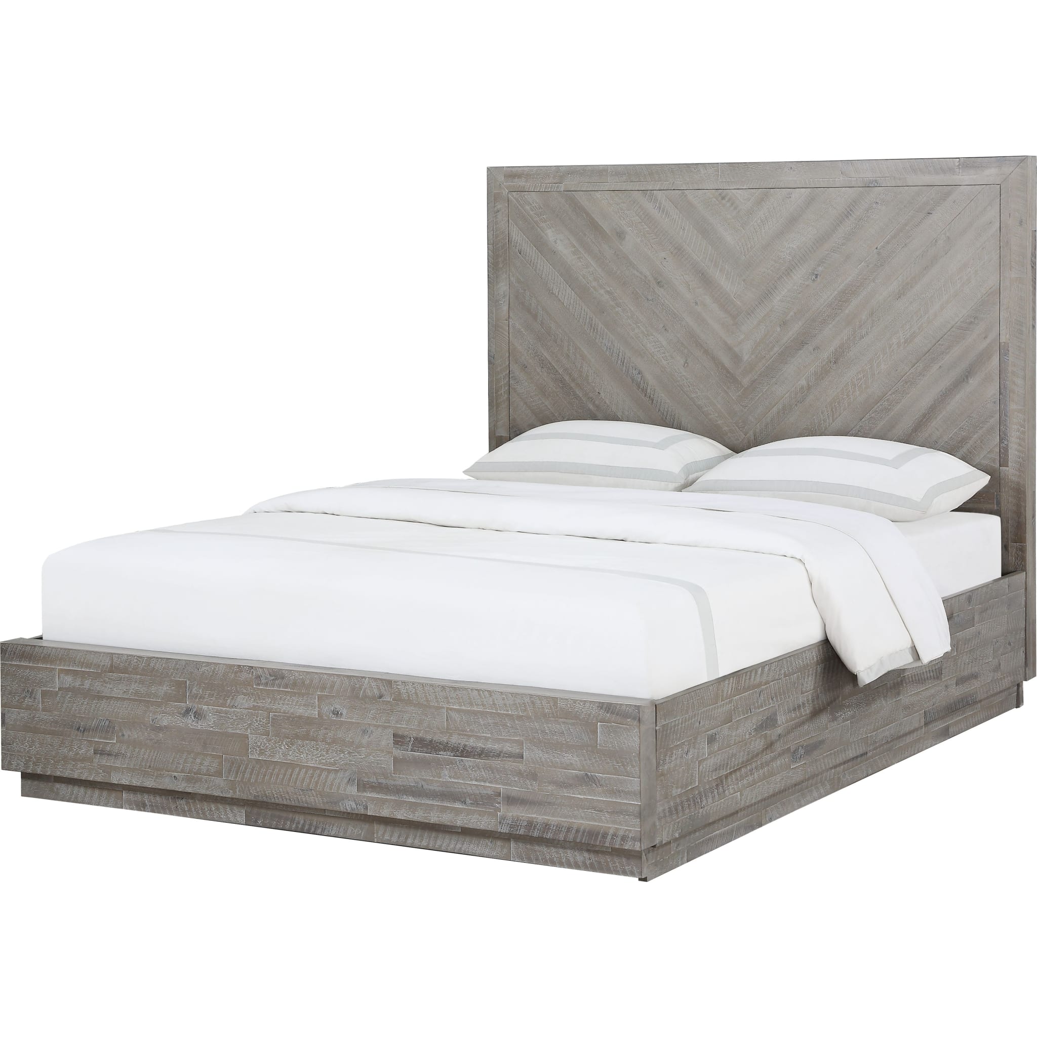 Alexandra Solid Wood Platform Bed in Rustic Latte