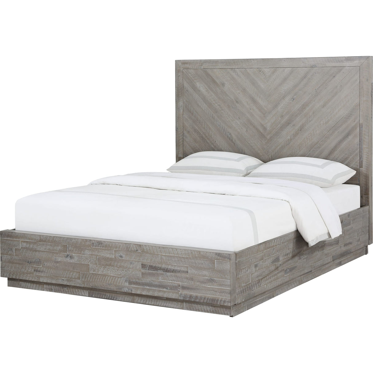 Alexandra Solid Wood Platform Bed in Rustic Latte