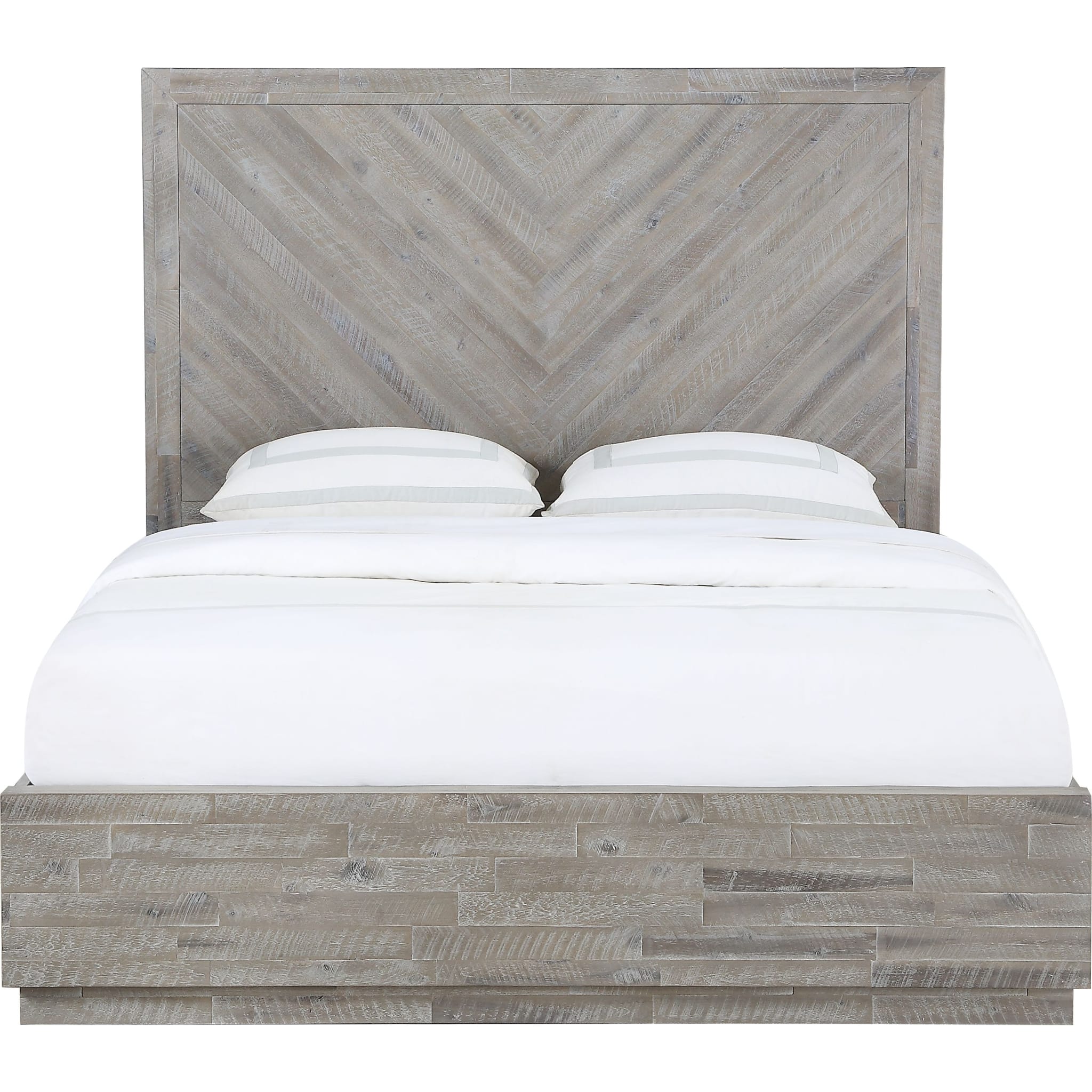 Alexandra Solid Wood Platform Bed in Rustic Latte