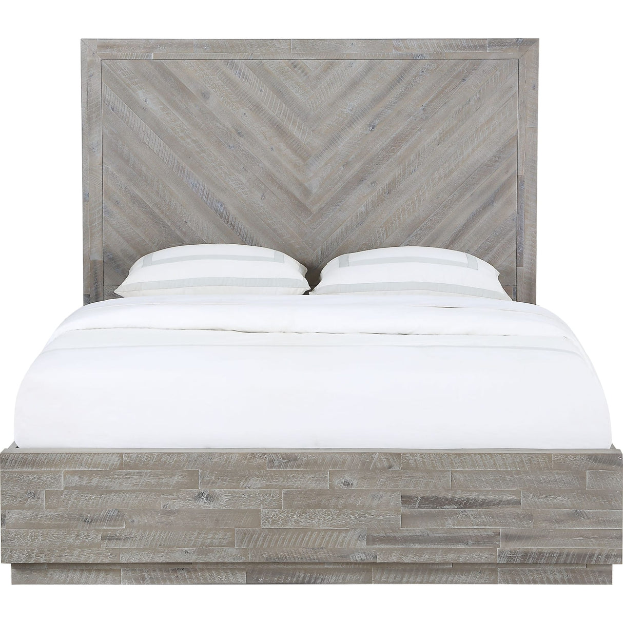 Alexandra Solid Wood Platform Bed in Rustic Latte