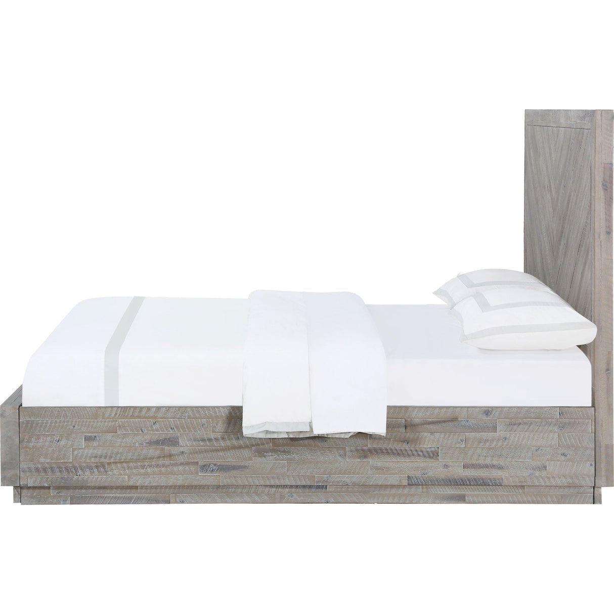 Alexandra Solid Wood Platform Bed in Rustic Latte