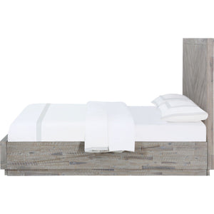 Alexandra Solid Wood Platform Bed in Rustic Latte