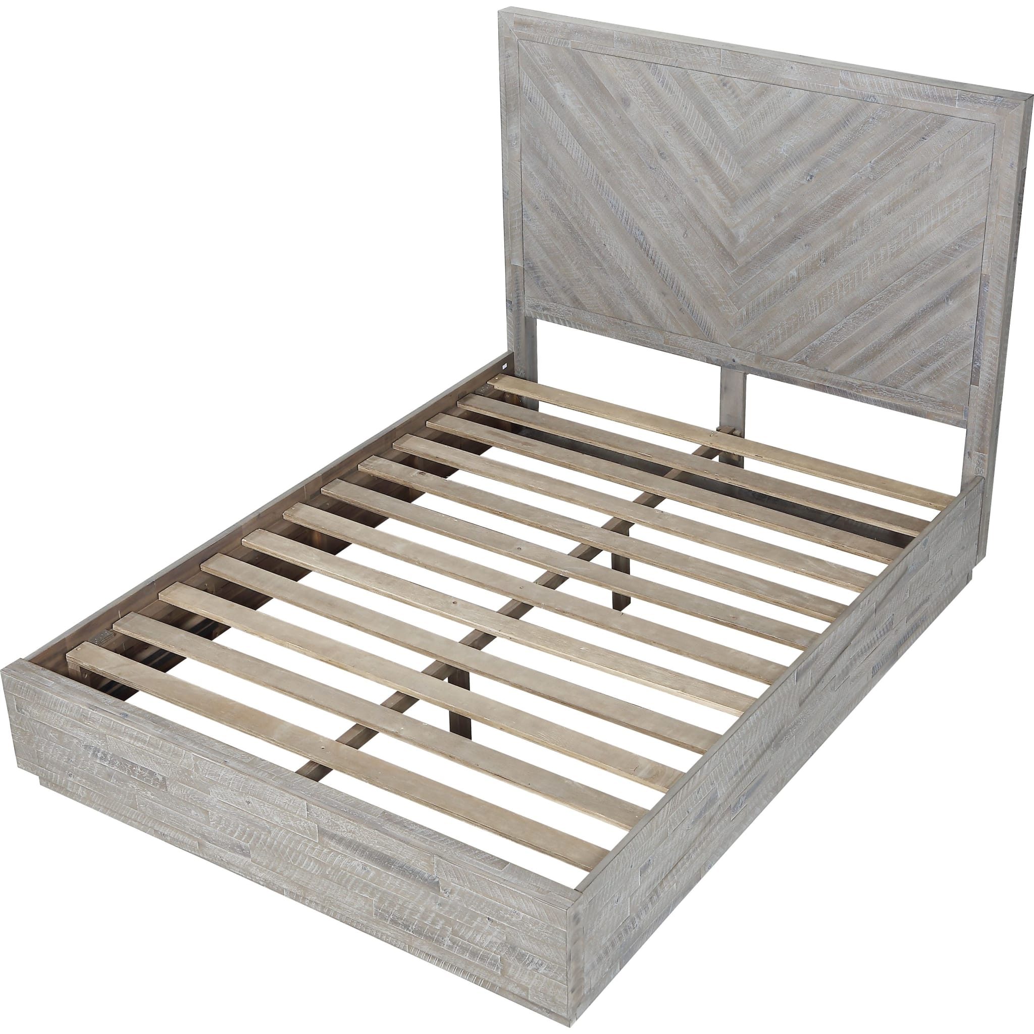 Alexandra Solid Wood Platform Bed in Rustic Latte
