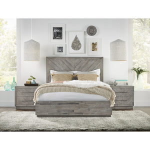 Alexandra Solid Wood Platform Bed in Rustic Latte