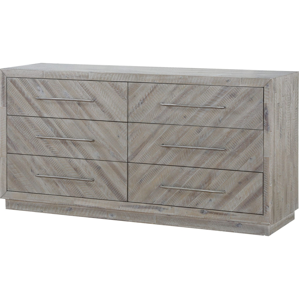 Alexandra Solid Wood Six Drawer Dresser in Rustic Latte (2024)