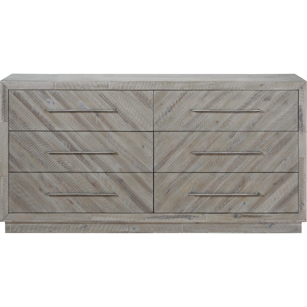 Alexandra Solid Wood Six Drawer Dresser in Rustic Latte (2024)