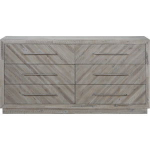 Alexandra Solid Wood Six Drawer Dresser in Rustic Latte (2024)