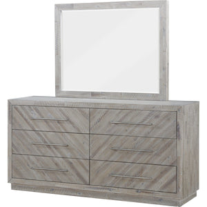 Alexandra Solid Wood Six Drawer Dresser in Rustic Latte (2024)