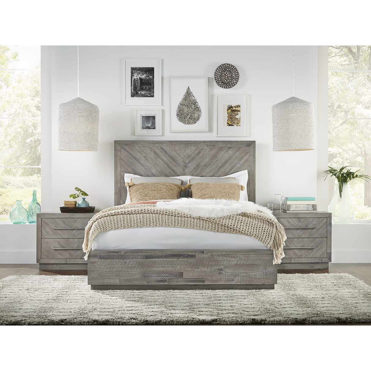 Alexandra Solid Wood Storage Bed in Rustic Latte