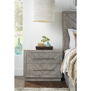 Alexandra Solid Wood Two Drawer Nightstand in Rustic Latte