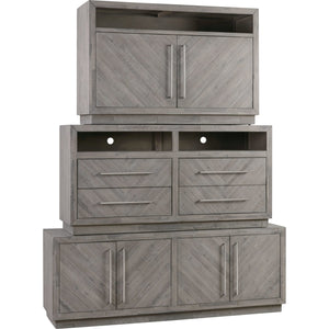 Alexandrda Solid Wood 74 inch Media Console in Rustic Latte