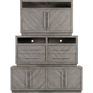 Alexandrda Solid Wood 74 inch Media Console in Rustic Latte