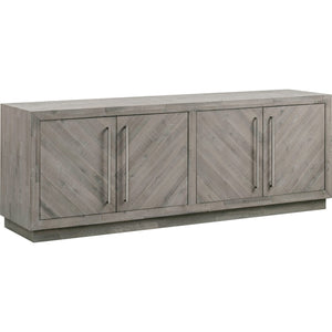 Alexandrda Solid Wood 74 inch Media Console in Rustic Latte