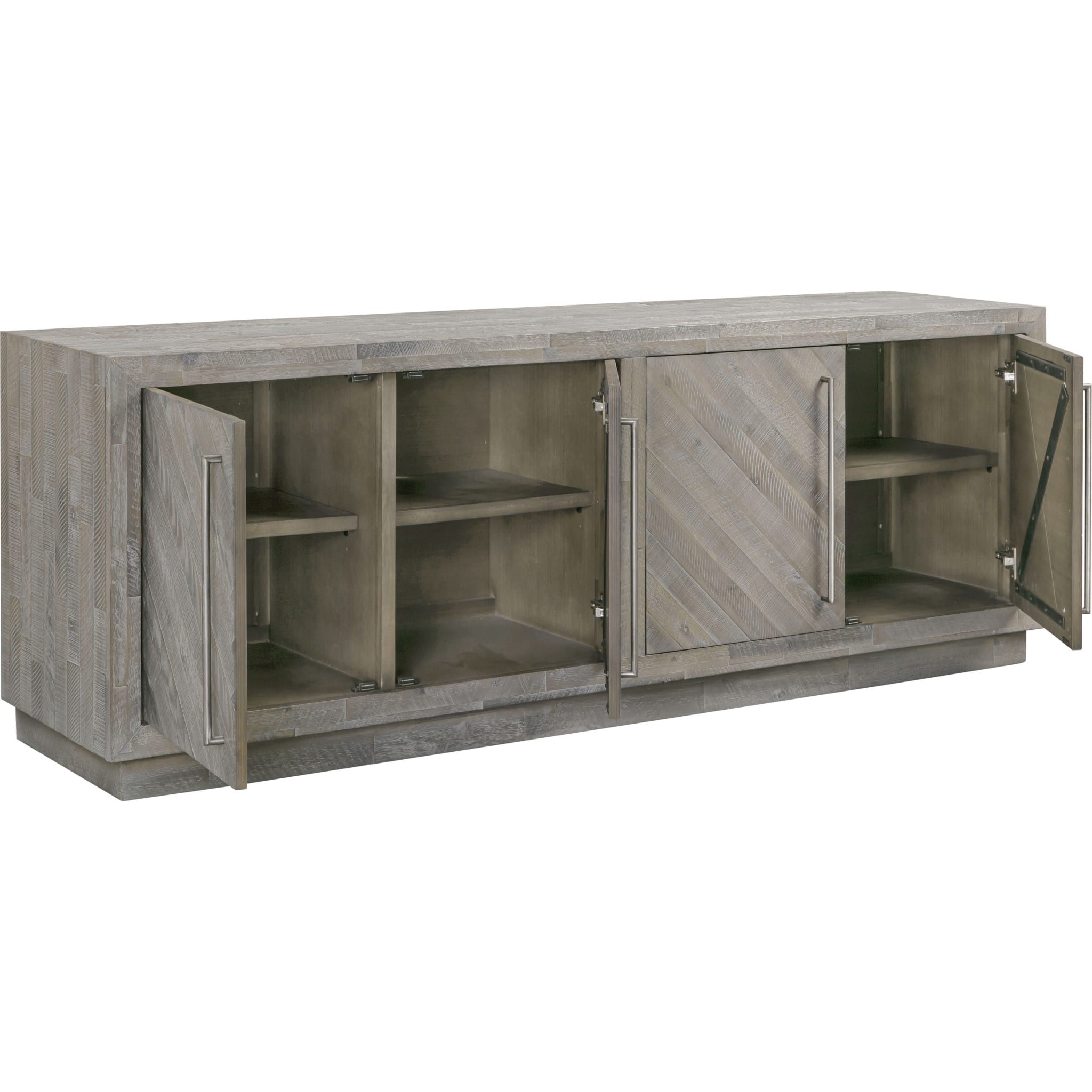 Alexandrda Solid Wood 74 inch Media Console in Rustic Latte