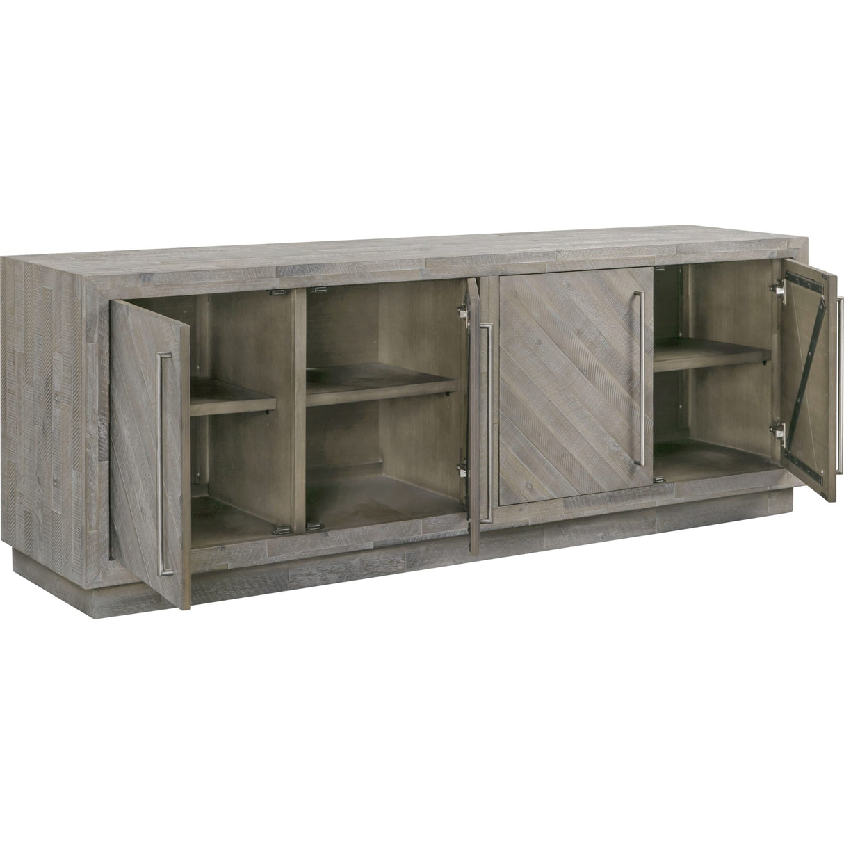 Alexandrda Solid Wood 74 inch Media Console in Rustic Latte